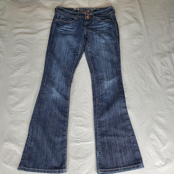 Refuge Low Rise Skinny Boot Knockout Jeans Womens Juniors 6 Reg Flap Pocket Dark - Picture 4 of 11